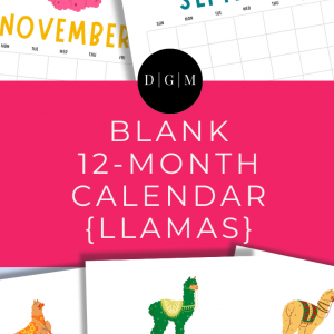 Llama Printable Calendar