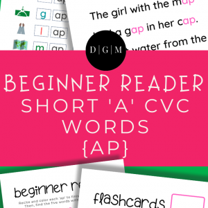 Learn to read, short A, CVC words, early learning, -AP ending